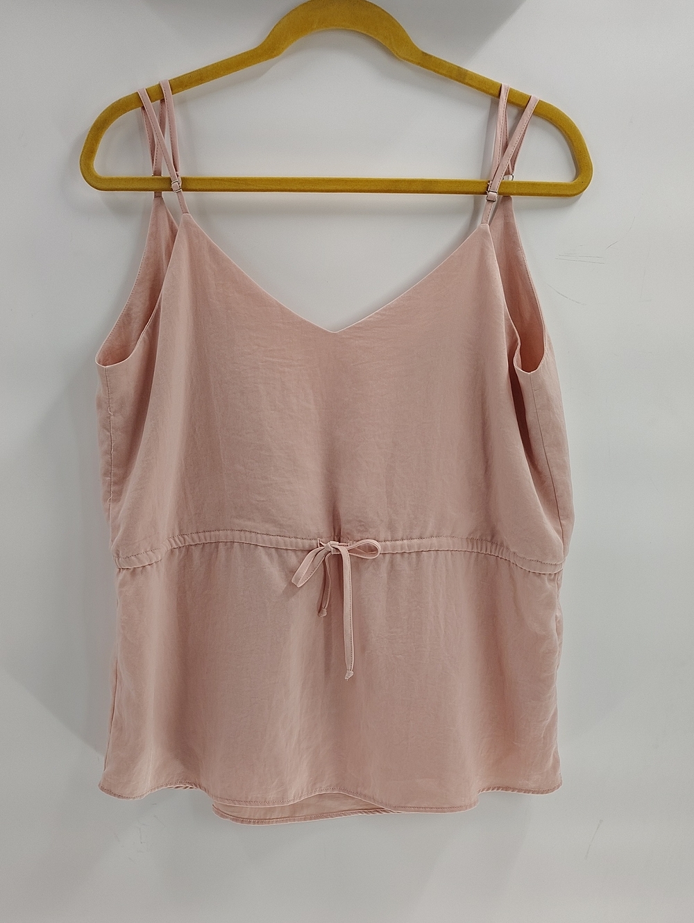 Lumiere Spaghetti Strap Peplum Style Top Pink Adjustable Straps Medium